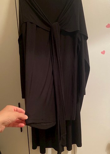 Siyah, Uzun Kollu, Salaş Kesim Kadın tarz tunik - Görsel 3