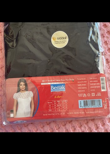 Berrak siyah Dantel Detaylı Kısa Kollu Body - Görsel 4