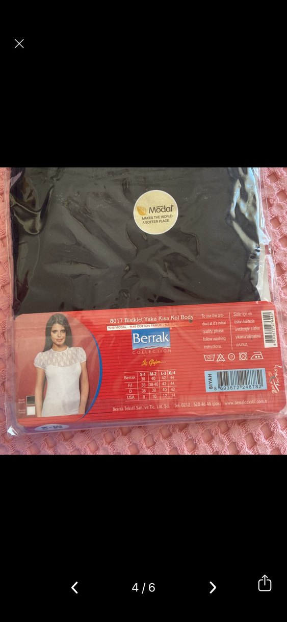 Berrak siyah  Dantel Detaylı Kısa Kollu Body - Görsel 4