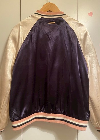 İki yönlü ve çok şık Nakış İşlemeli Parlak Pembe Kadın Ceket - Görsel 7