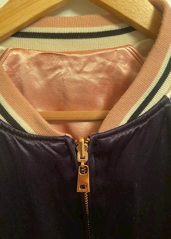 İki yönlü ve çok şık Nakış İşlemeli Parlak Pembe Kadın Ceket - Görsel 9