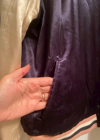 İki yönlü ve çok şık Nakış İşlemeli Parlak Pembe Kadın Ceket - Görsel 11