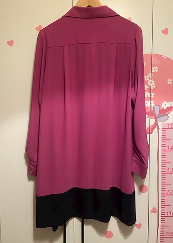 Uzun Kollu Düğmeli Pembe Kadın Tunik - Görsel 5