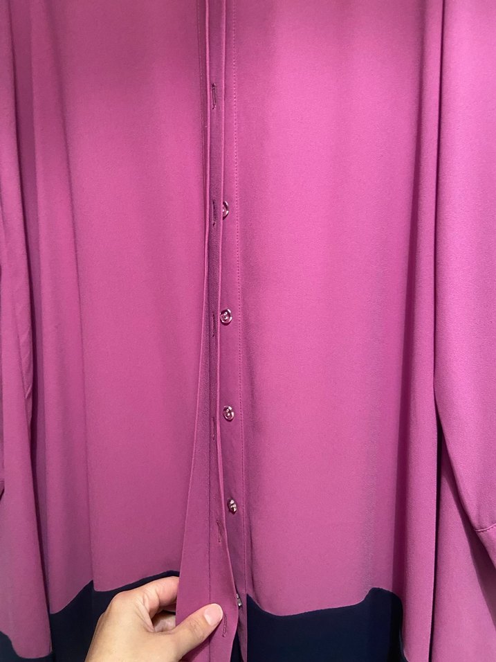 Uzun Kollu Düğmeli Pembe Kadın Tunik - Görsel 4