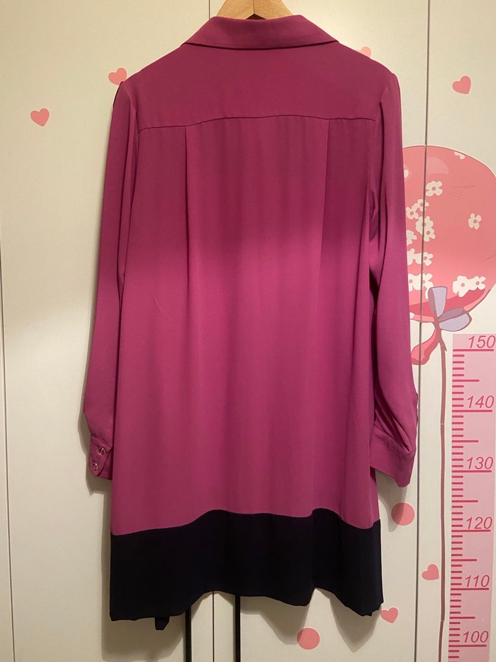 Uzun Kollu Düğmeli Pembe Kadın Tunik - Görsel 5