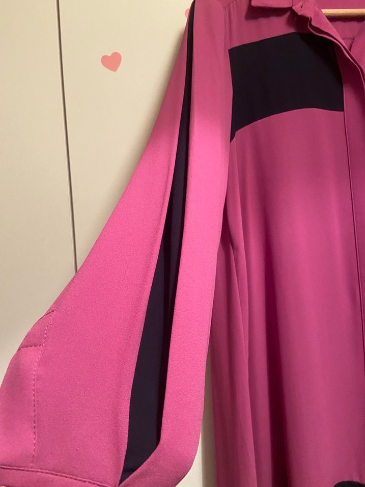 Uzun Kollu Düğmeli Pembe Kadın Tunik - Görsel 2