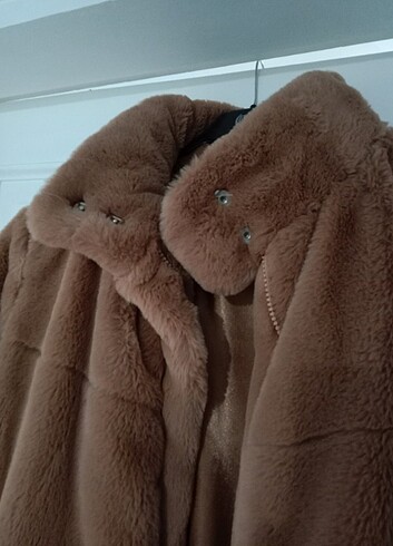 l Beden camel Renk Peluş kürk