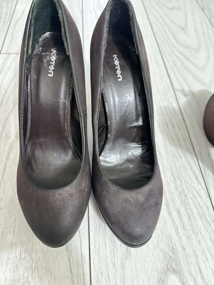 Gri Süet Platform Topuklu Kadın Stiletto - Görsel 2