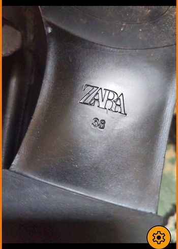 38 Beden siyah Renk Zara Siyah Deri Toali Loafer