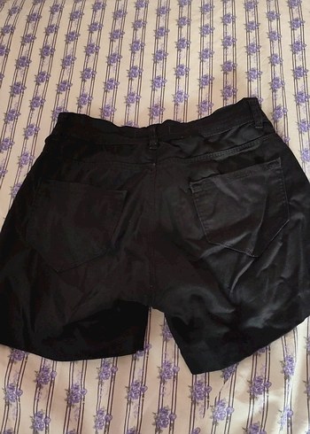 Düğmeli Siyah Kadın Mini Kot Şort - Görsel 2