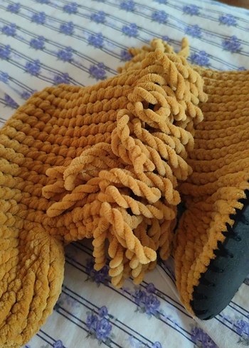 Kızlar için Örgü Bohem Sıcak Terlikel emegi - Görsel 3