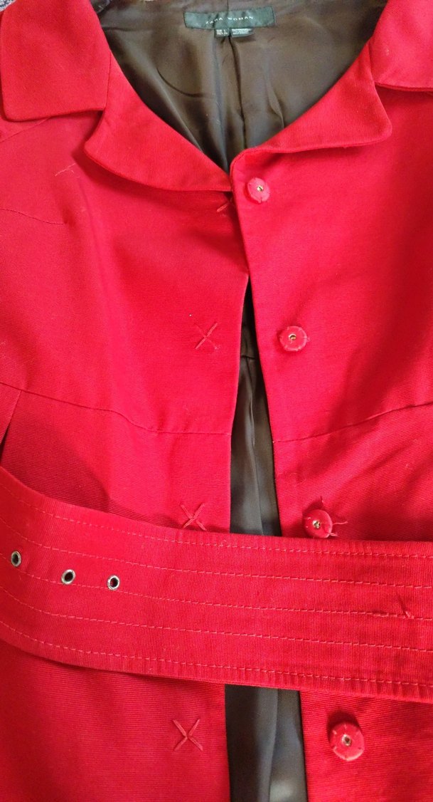 Kemerli Kırmızı kaban elbiy - Görsel 2