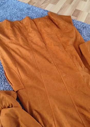 Düğmeli Uzun Kahverengi Kadın Yağmurluk - Görsel 4