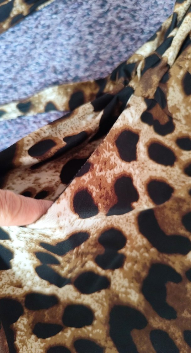 Leopar Desenli Uzun Kadın elbise - Görsel 3