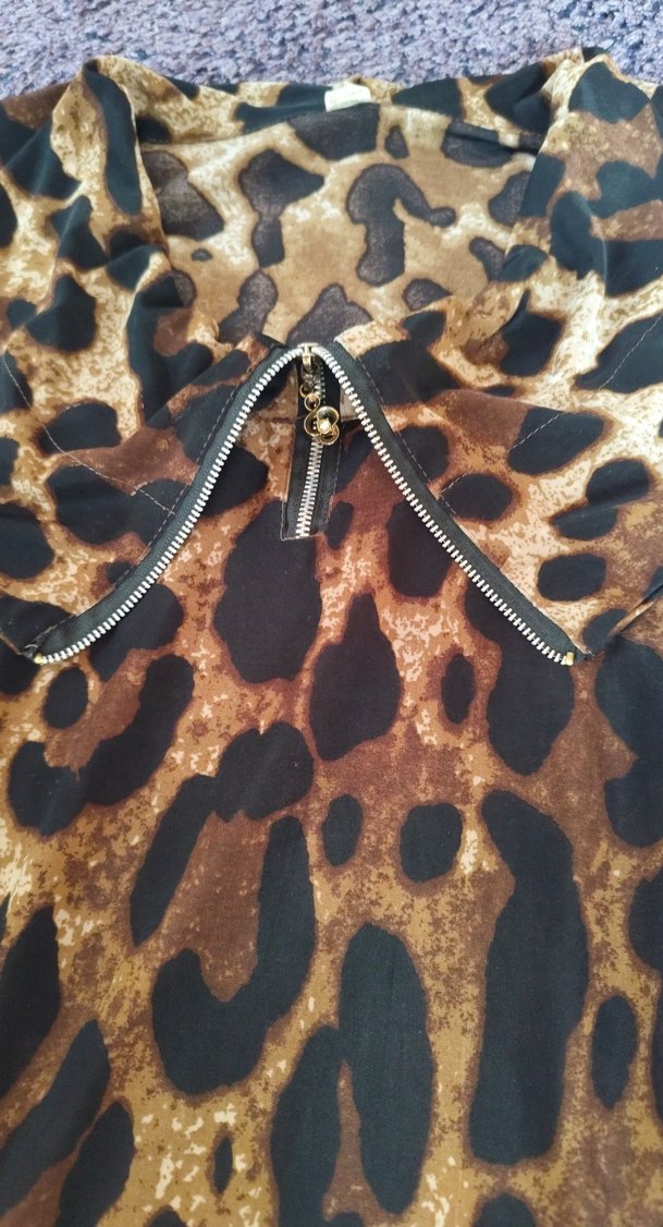 Leopar Desenli Uzun Kadın elbise - Görsel 4