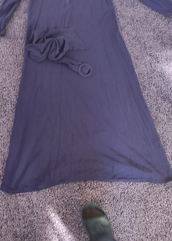 Uzun Kollu mor elbise - Görsel 2