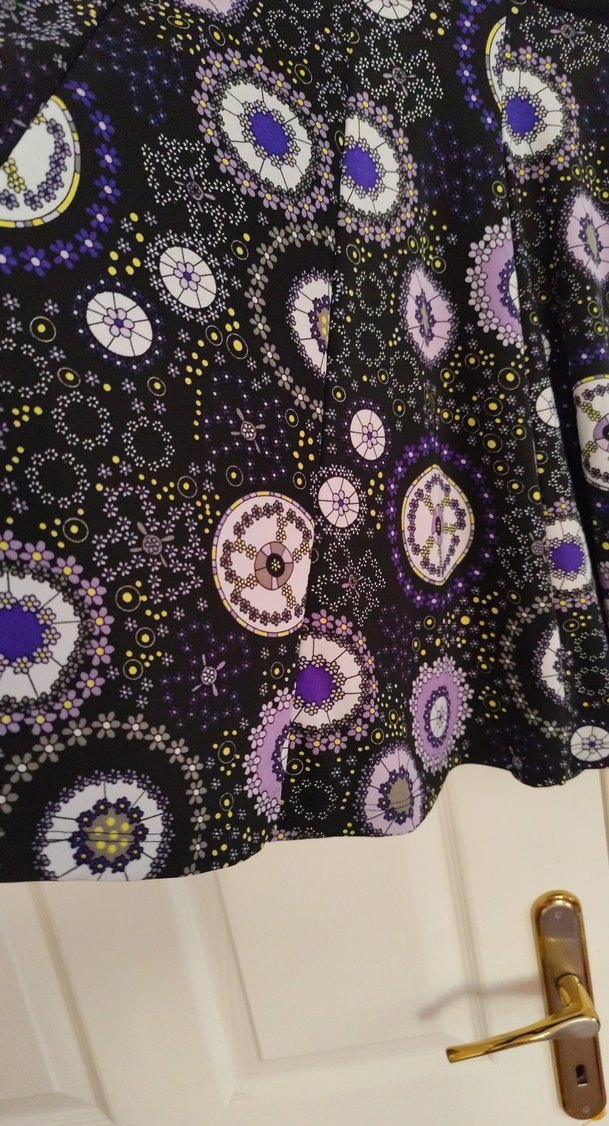 Mor Pileli Bağlama Desenli Midi Etek bel lastikli boy60cm - Görsel 3