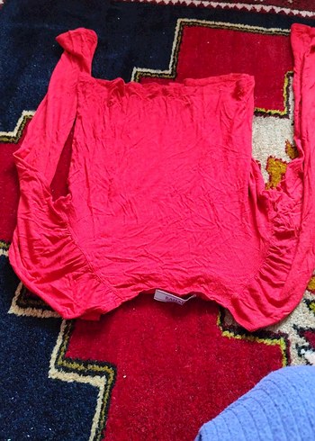 Kızlar İçin Kırmızı Uzun Kollu Tişört esnek - Görsel 3