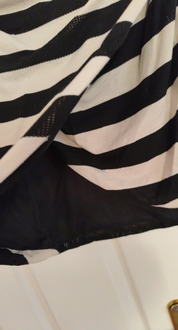 Askısız Drapeli Siyah Beyaz midi etek bel 34 esniyor boy 54 ki - Görsel 2