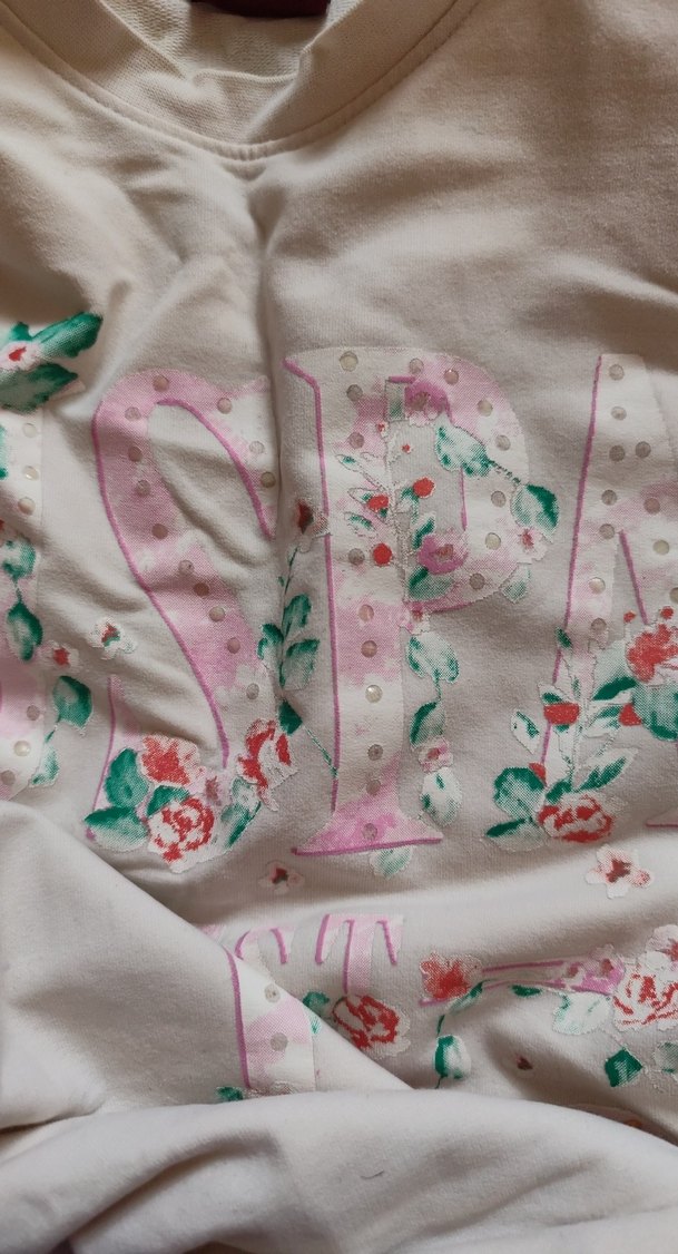 Beyaz Baskılı Uzun Kollu Kız Tişörtü - Görsel 2