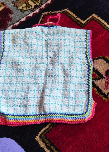 Renkli Örgü Kız Çocuk yelek el örgüsü yeni gibi - Görsel 3