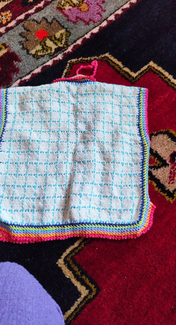 Renkli Örgü Kız Çocuk yelek el örgüsü yeni gibi - Görsel 3