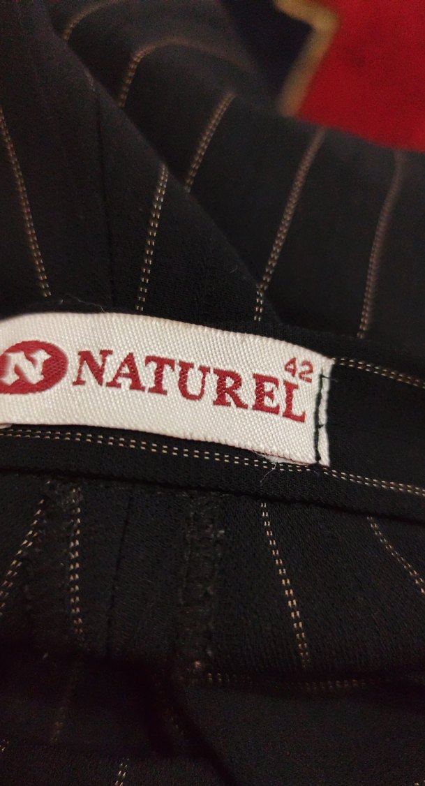 Kadın Siyah Çizgili Pilili Kumaş Pantolon bel38boy100.5cm - Görsel 3