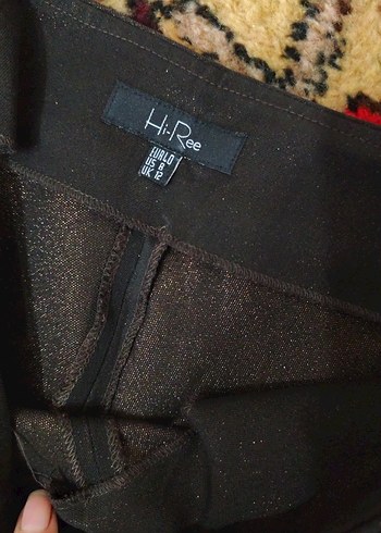 Siyah Geniş Kesim Kumaş Kadın Pantolon simli bel39boy205cm - Görsel 3