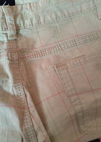 Düğmeli Beyaz Midi Kadın Kumaş Pantolon esnek bel40boy201cm - Görsel 4