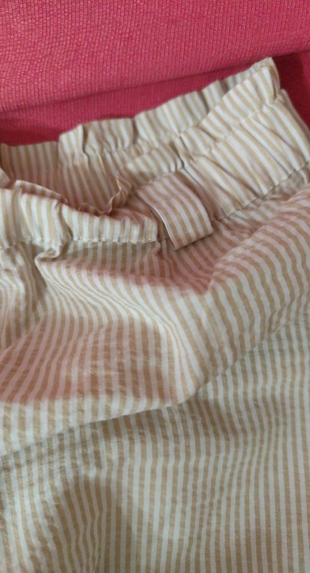 Beyaz Piliseli Kadın Pantolon - Görsel 3