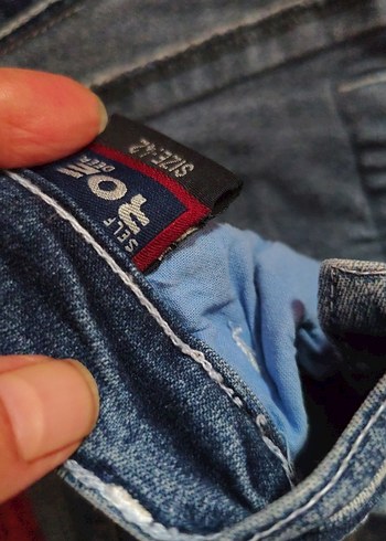 Kadın Mavi Denim Pantolon bel35cm 40cme kadar esniyor boy98 - Görsel 2