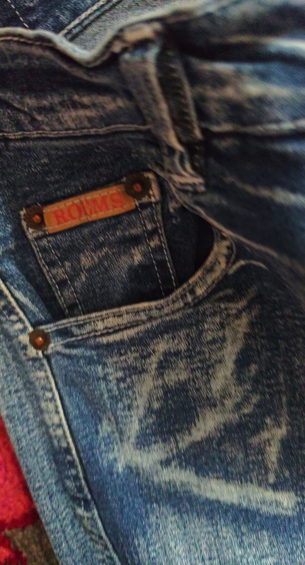 Kadın Mavi Denim Pantolon bel35cm 40cme kadar esniyor boy98 - Görsel 3