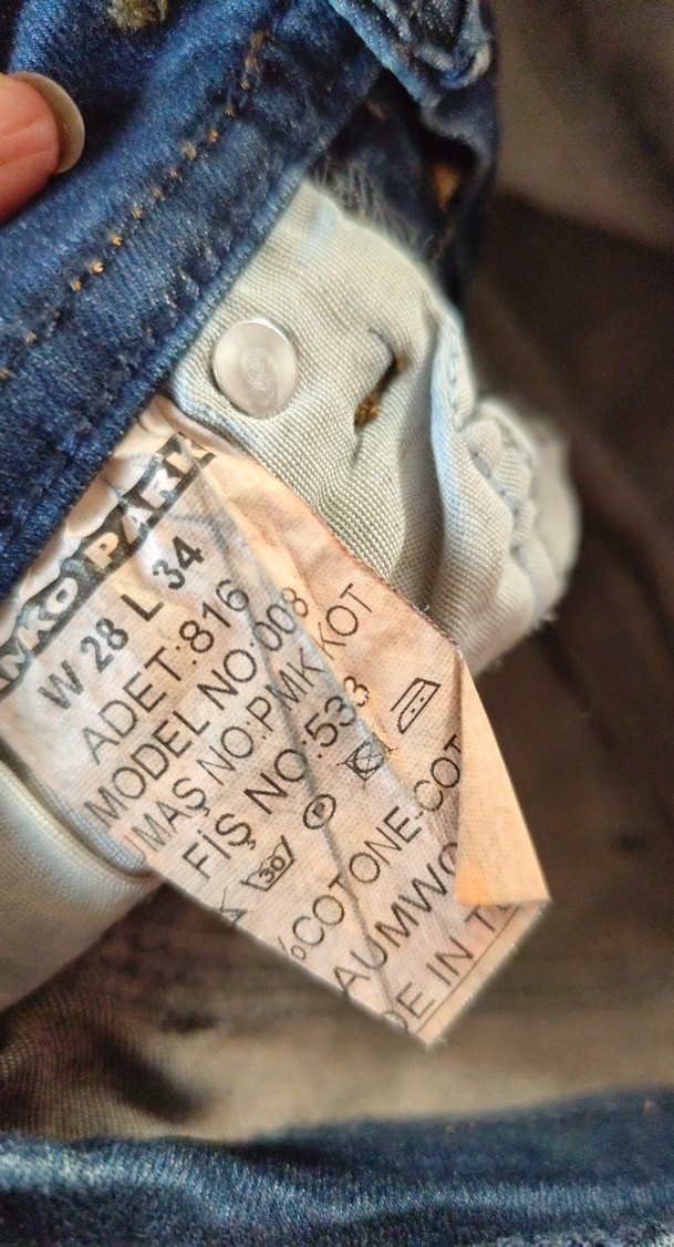 esnek Kot Pantolon bel 33cm 38cme kadar esniyor boy92cm - Görsel 4