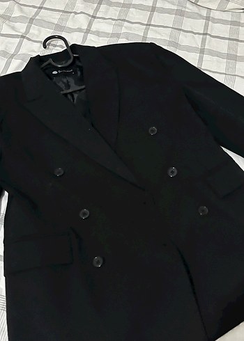 Diğer Kadın Siyah Midi Blazer Ceket