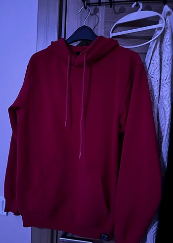 Bordo Kapüşonlu Kadın Sweatshirt
