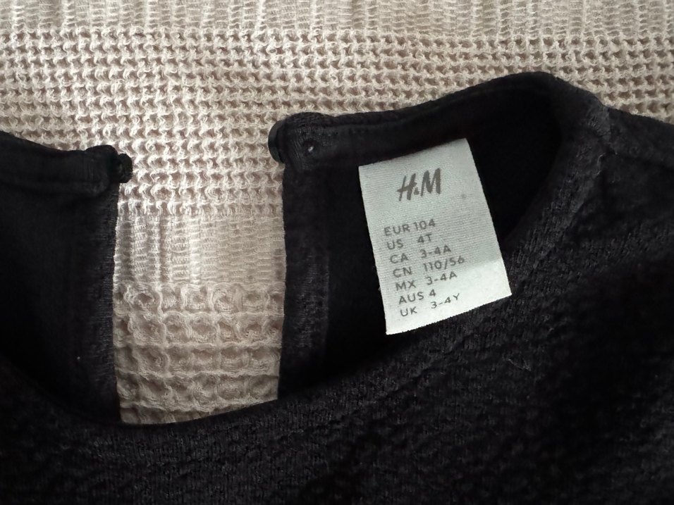 H&m Uzun Kollu Siyah Kız Çocuk Elbise - Görsel 2