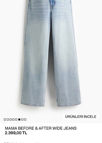MAMA Before & After Beyaz Geniş Kesim Jean - Görsel 2