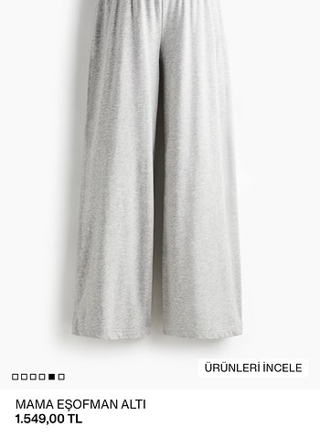 H&m hamile Gri Kadın Rahat Kesim Eşofman Altı - Görsel 2