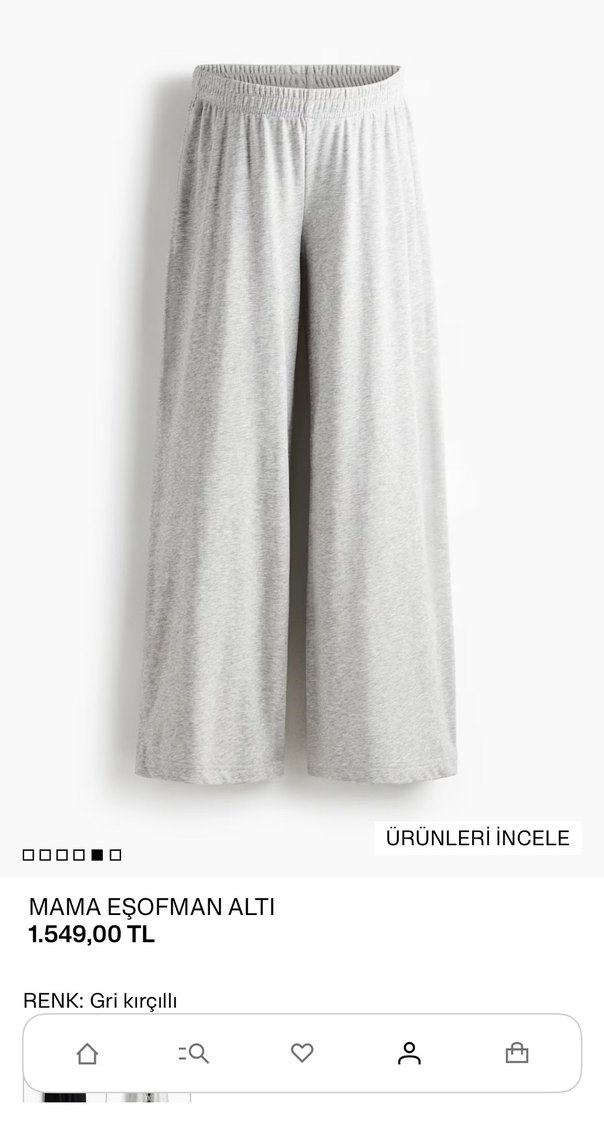 H&m hamile Gri Kadın Rahat Kesim Eşofman Altı - Görsel 2