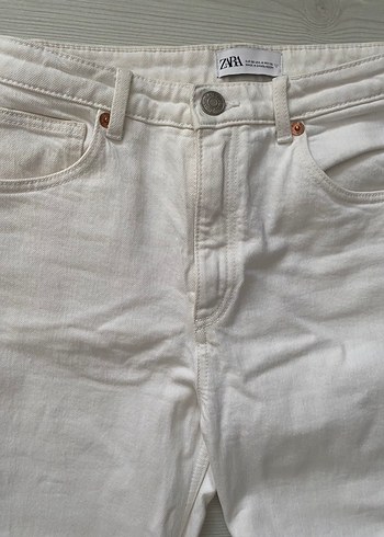 s Beden Beyaz Regular Fit Kot Kadın Pantolon