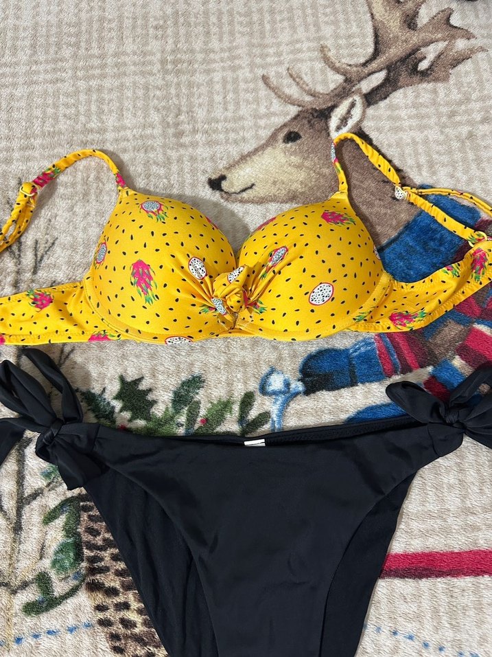 Sarı Desenli Bohem Bikini Takımı - Görsel 2
