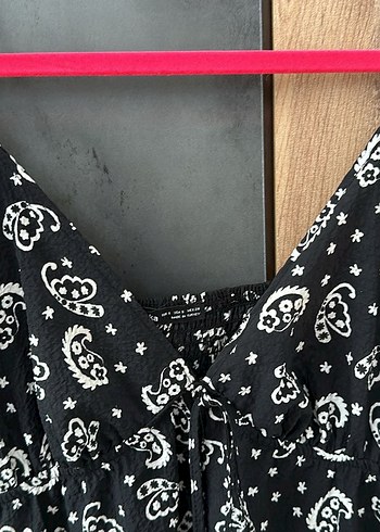 Siyah Bohem V Yaka tulum - Görsel 3