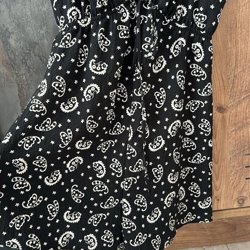 Siyah Bohem V Yaka tulum - Görsel 2