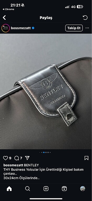 Orjinal Bentley çanta
