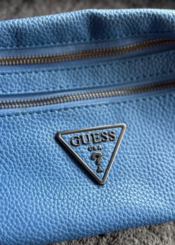 Guess Mavi Deri Bel Çantası - Guess