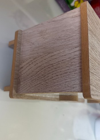 Bej ve Gri Desenli Ahşap Makyaj Organizer - Görsel 2