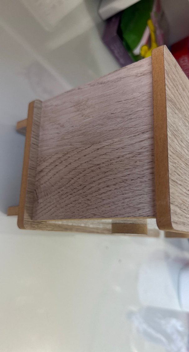 Bej ve Gri Desenli Ahşap Makyaj Organizer - Görsel 2