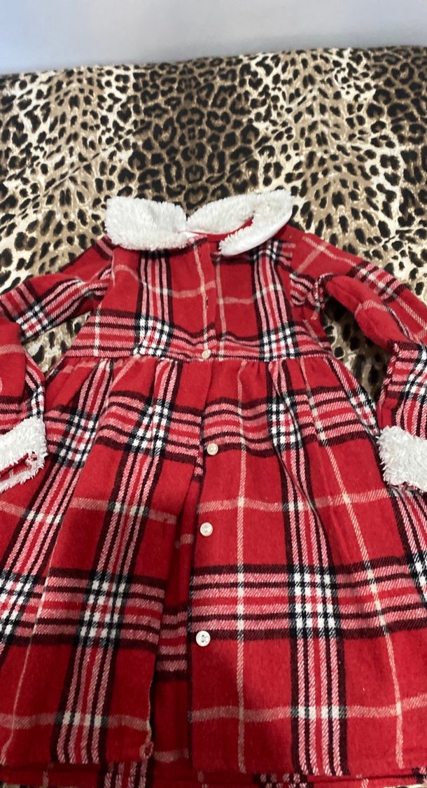 Kız Bebek Kürklü Kapüşonlu Kırmızı Tulum - Görsel 2