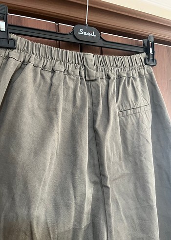 l Beden çağla yeşili Keten Salaş Kadın Pantolon
