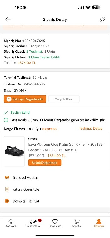 38 Beden siyah Renk Ojinal Bayan Crocs Platform